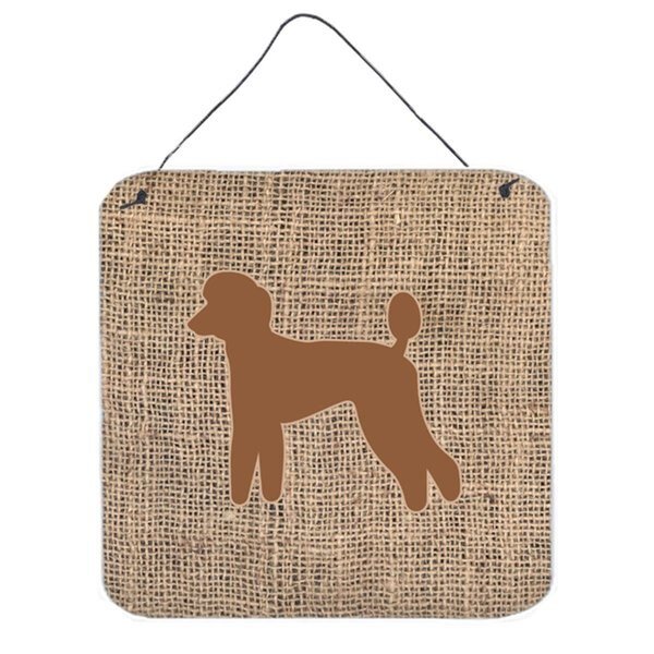 Poodle Burlap And Brown Aluminium Metal Wall Or Door Hanging Prints, Micasa, Mfr#: MI712933